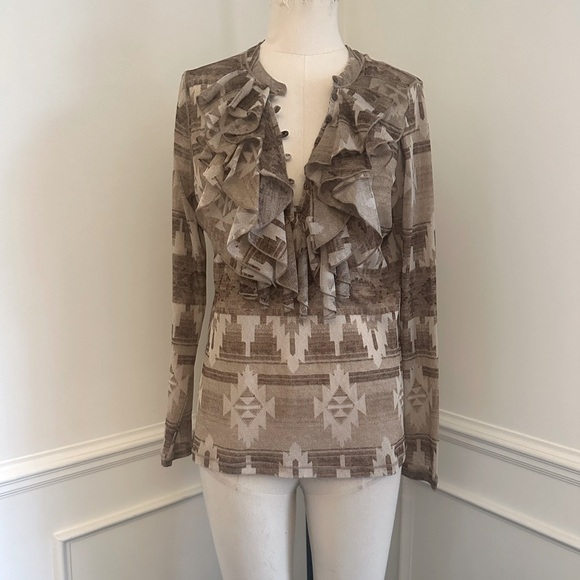 Ralph Lauren Aztec ruffled tunic - Picture 1 of 5